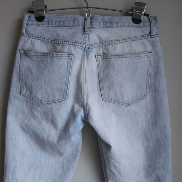 Gap Vintage Straight Patchwork Jeans Women's 26R Light Wash Distressed Mended - Picture 2 of 9